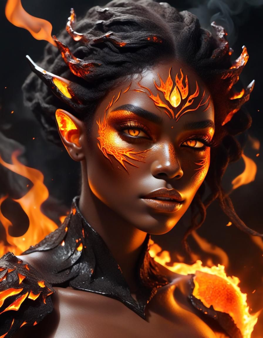 glowing elf fire woman - AI Generated Artwork - NightCafe Creator