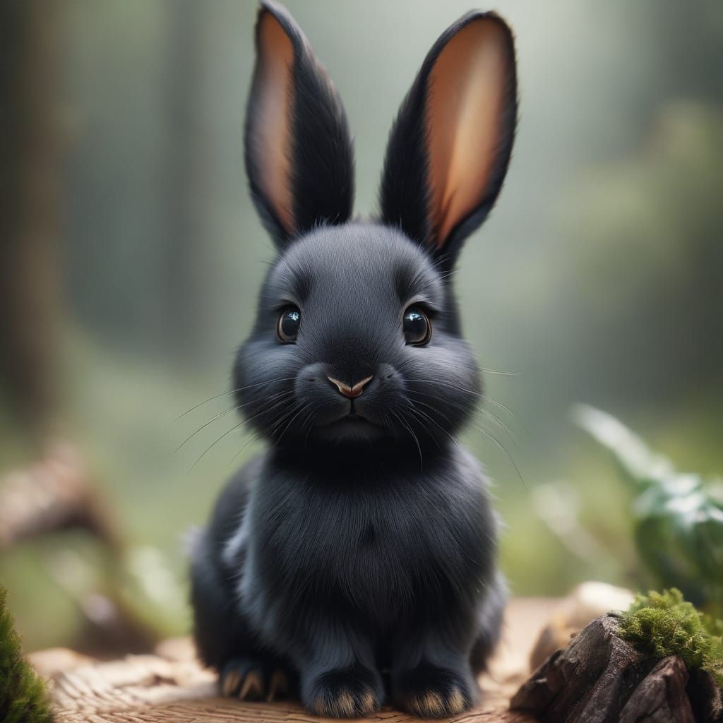 Cute Black Rabbit