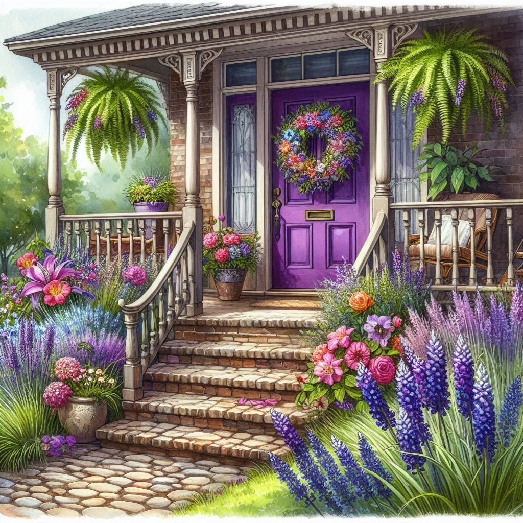 Porch With Purple Door