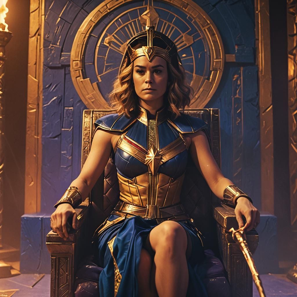 Captain Marvel in the role of Cleopatra 