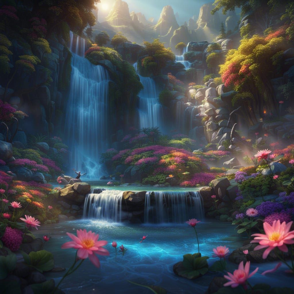 Fairies river - AI Generated Artwork - NightCafe Creator