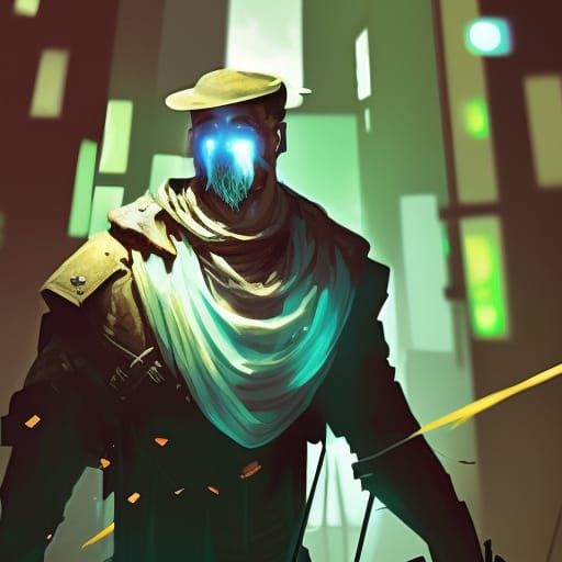 Male bounty hunter with a hat