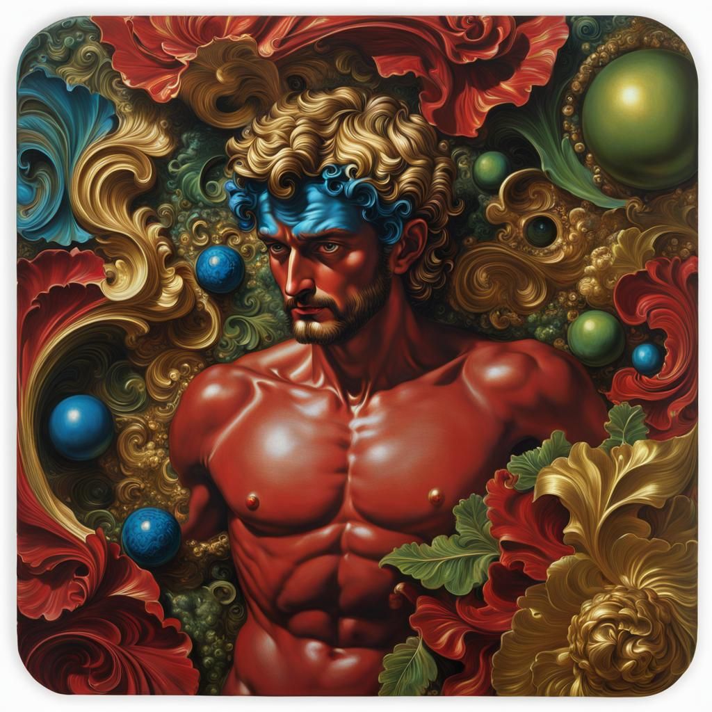 Michelangelo's David, Cinematic, Photorealistic, 3d, Golden,...