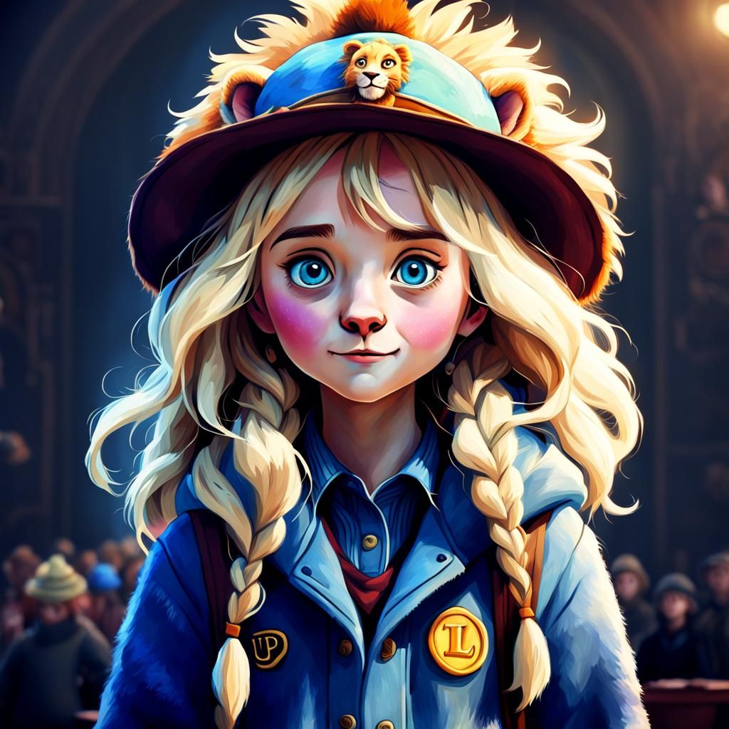 Luna Lovegood wearing a hat that looks like a lion. :: Artwork in the ...