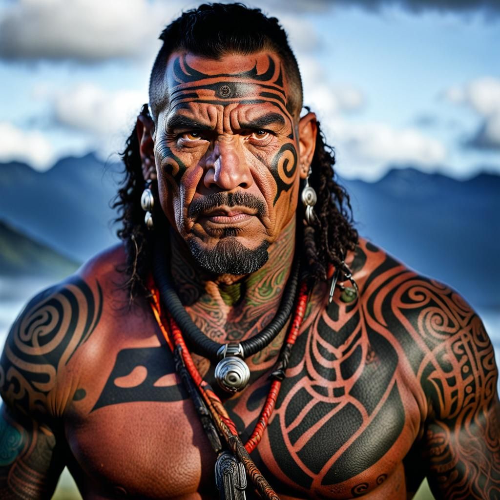 Portrait of a Māori warrior.  by @Simon C