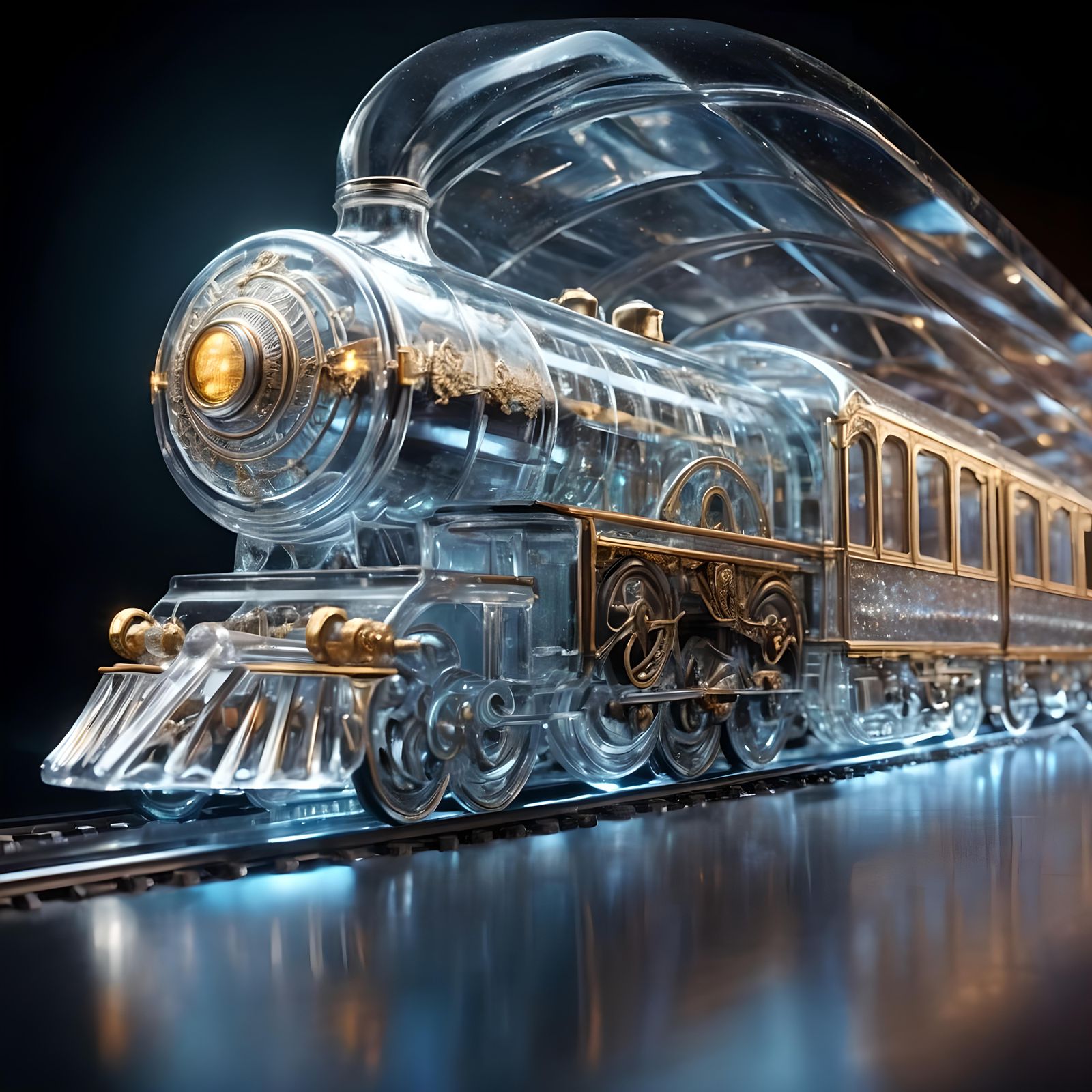 Transparent Semi Gold Train