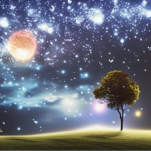 Night fantasy sky