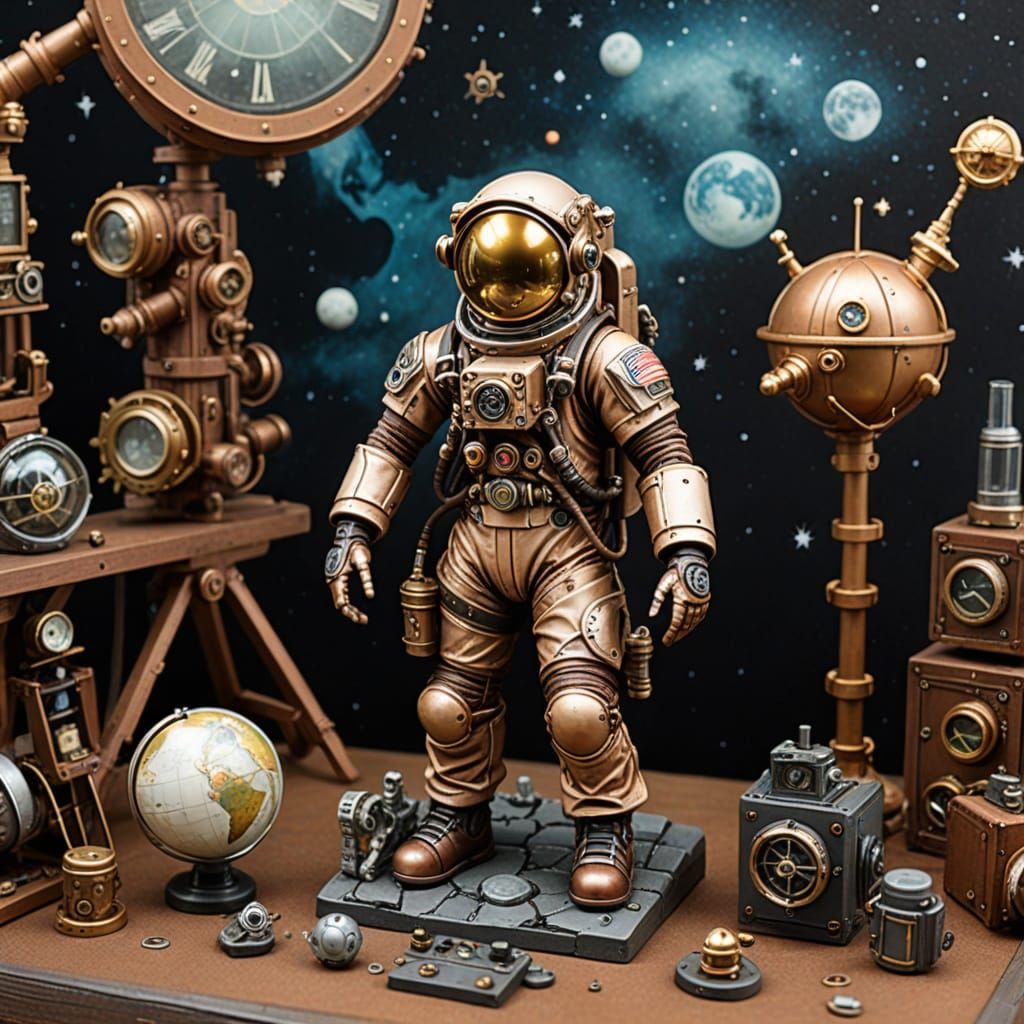 Steampunk Astronaut Model Kit  by @Art Regarding Tardigrade 
