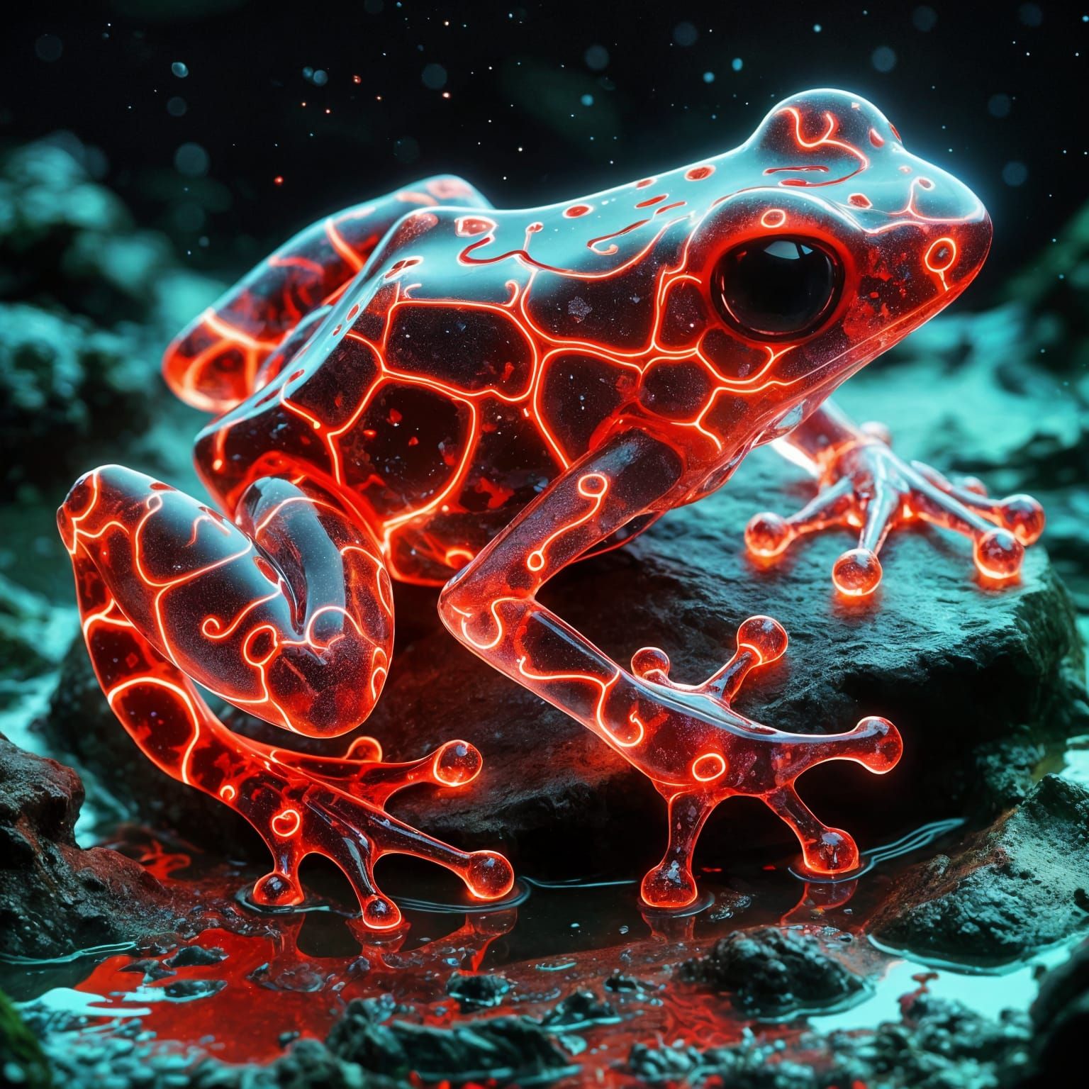Red poison dart frog  by @Night Shadows