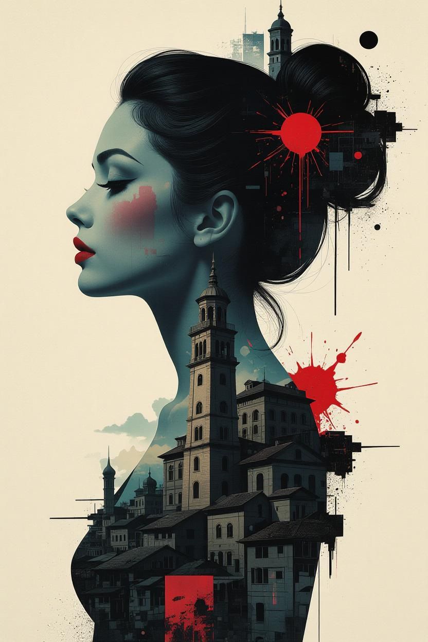 Double exposure portrait