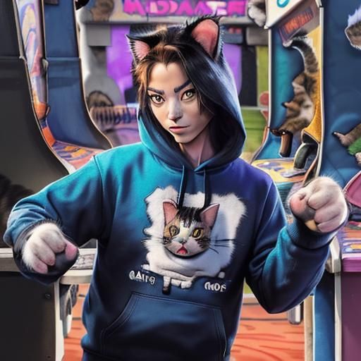 (A cat :3.5)wear hoodies and dancing Micheal Jackson,(cartoo...