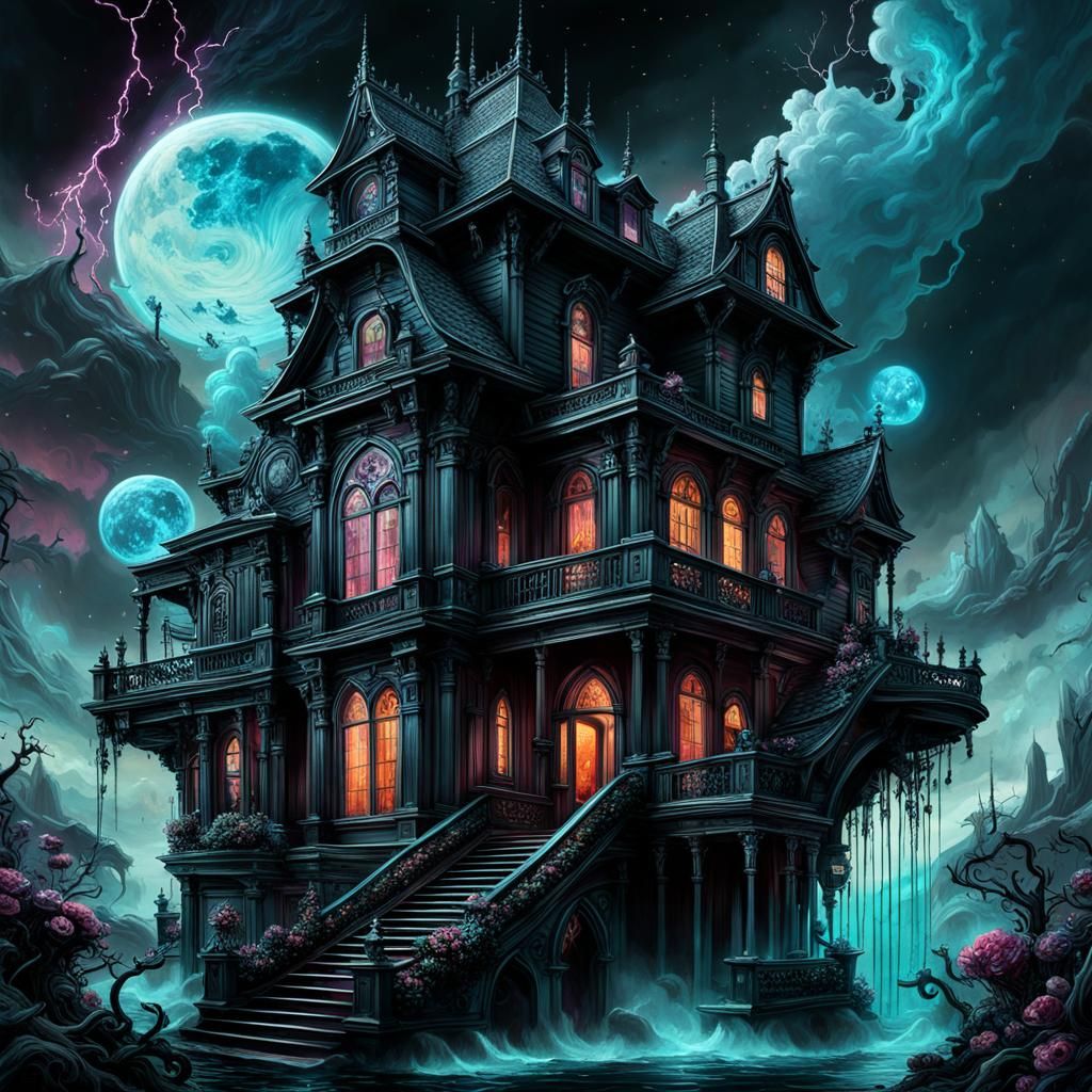 Magical Haunted Mansion - AI Generated Artwork - NightCafe Creator