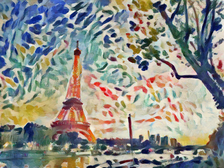 Eiffel tower in contrast