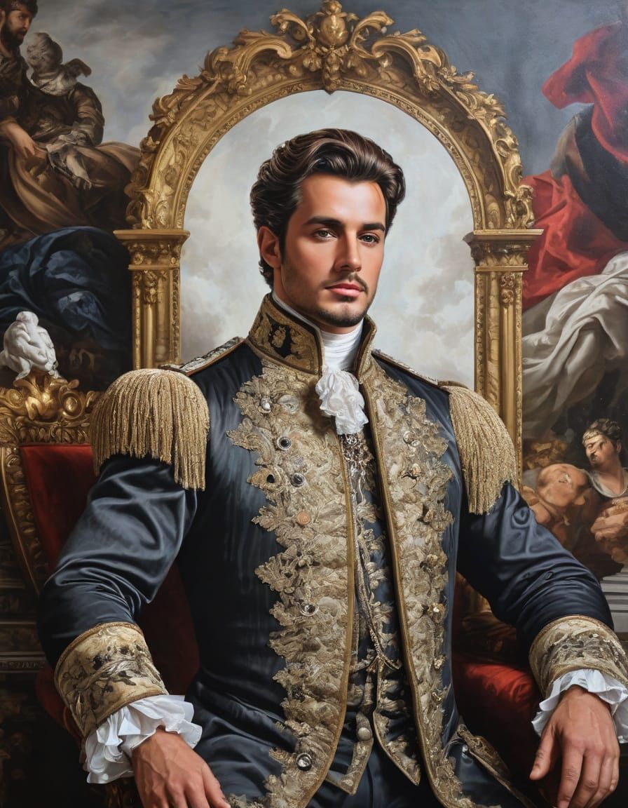 The Prince - Rococo Prince in Ornate Textured Acrylic