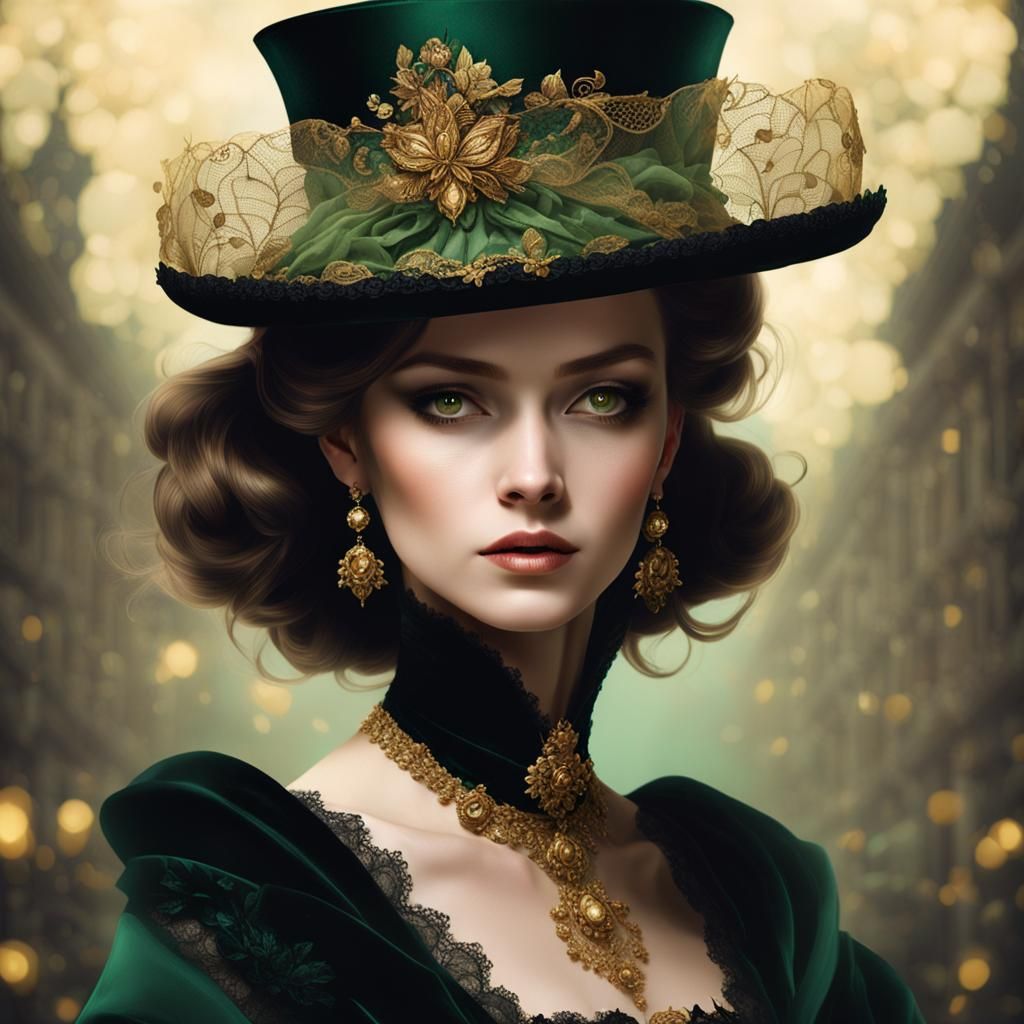 Stylish Victorian fashion, Lady Spy, Elegant cape lina hat, ...