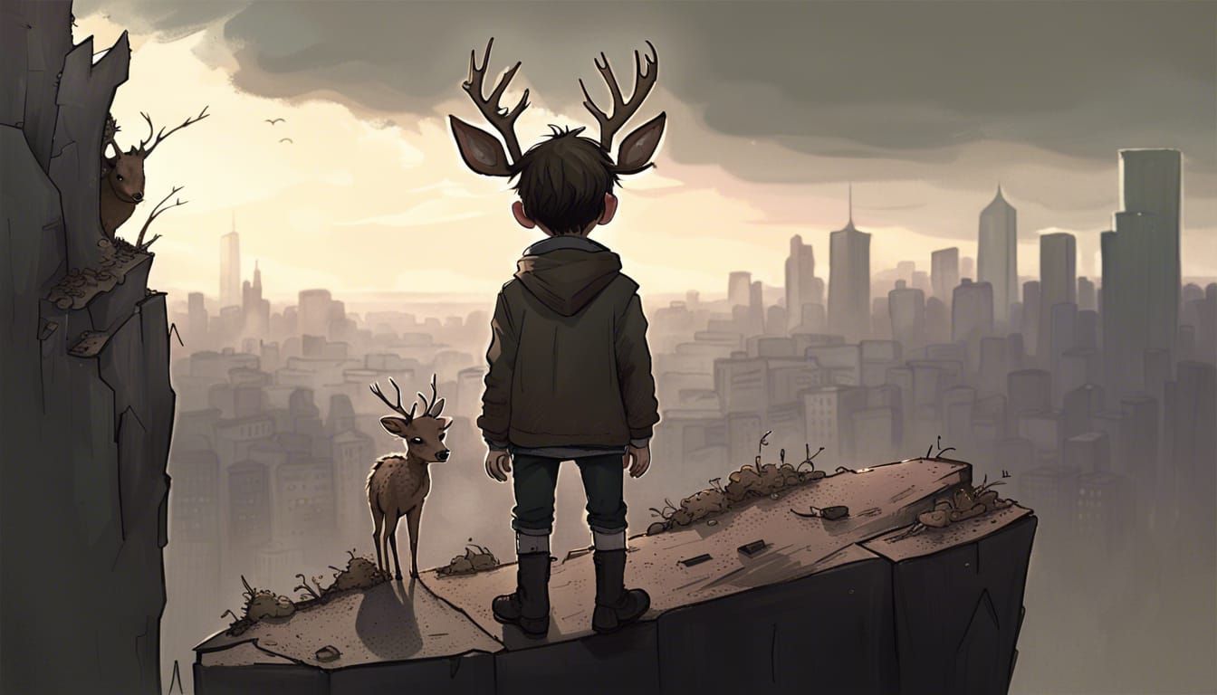 A_YOUNG_ADORABLE_SWEET_CLOTHED_HUMAN_BOY_WITH_SMALL_FURRY_DE...