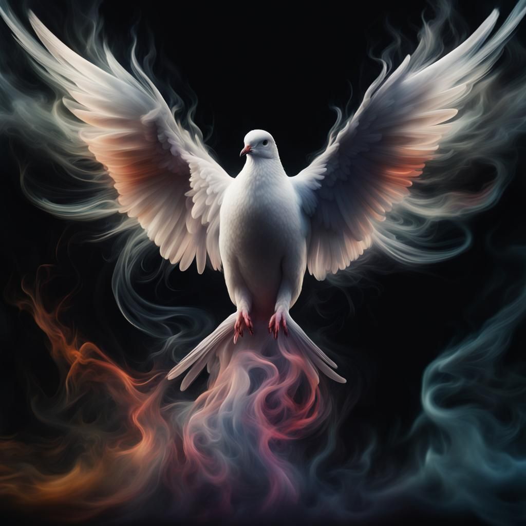 a smoky wispy luminescent multi color swirling vapor creates...