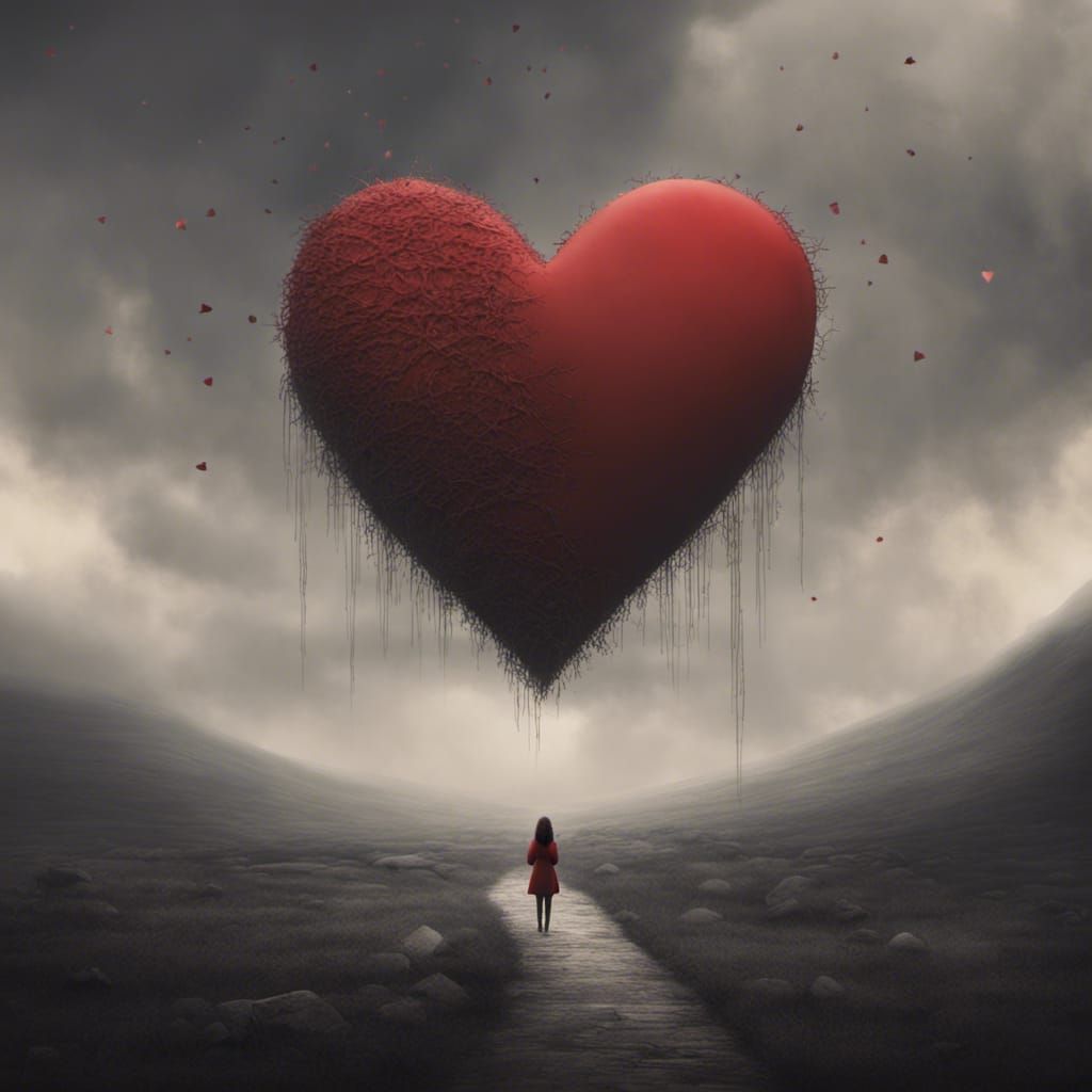 A sad woman and giant heart Doug Hyde, Epic cinematic brilliant ...