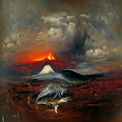 Volcano, by Archibald Thorburn