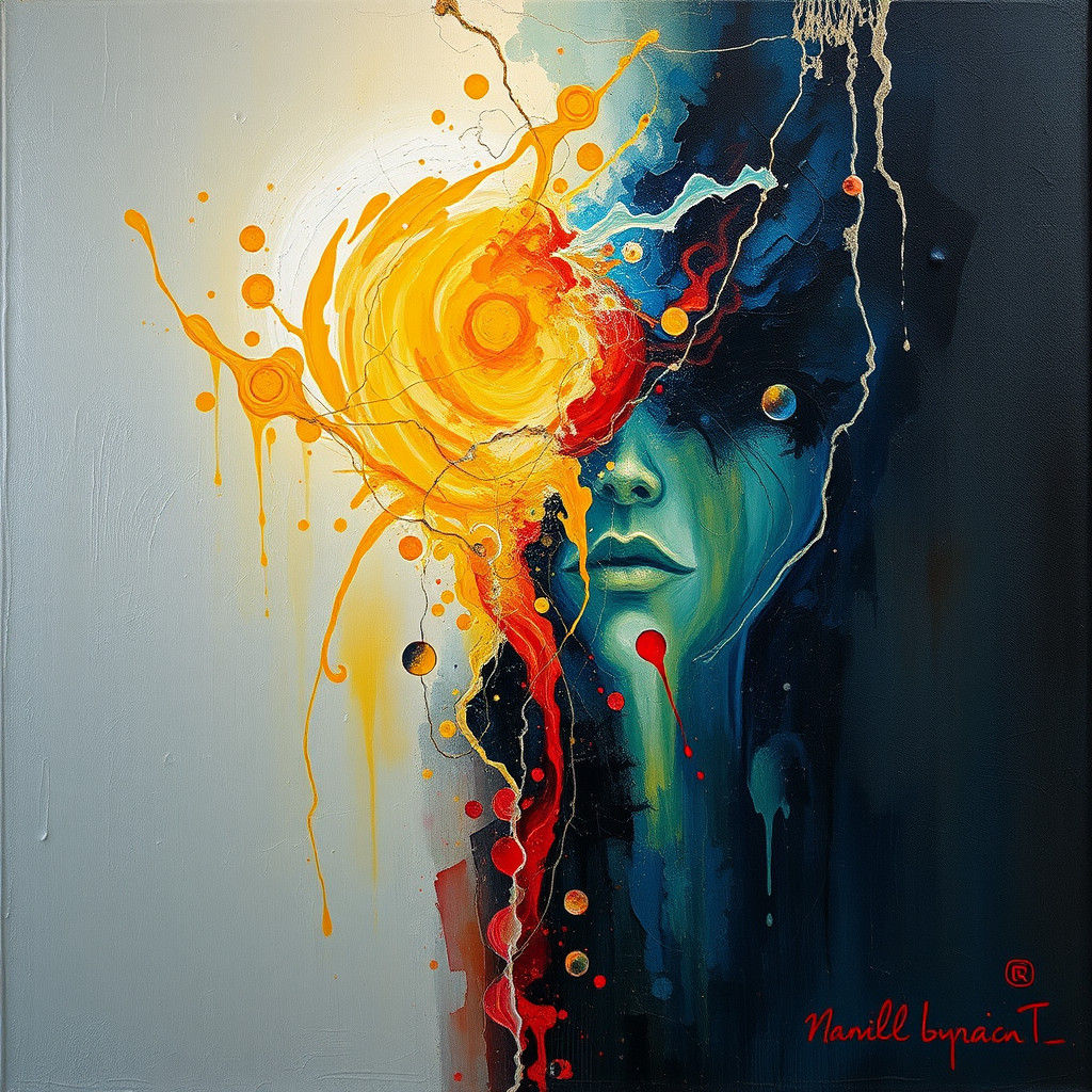 Surrealist Fusion of Matter and Form in Impasto Style