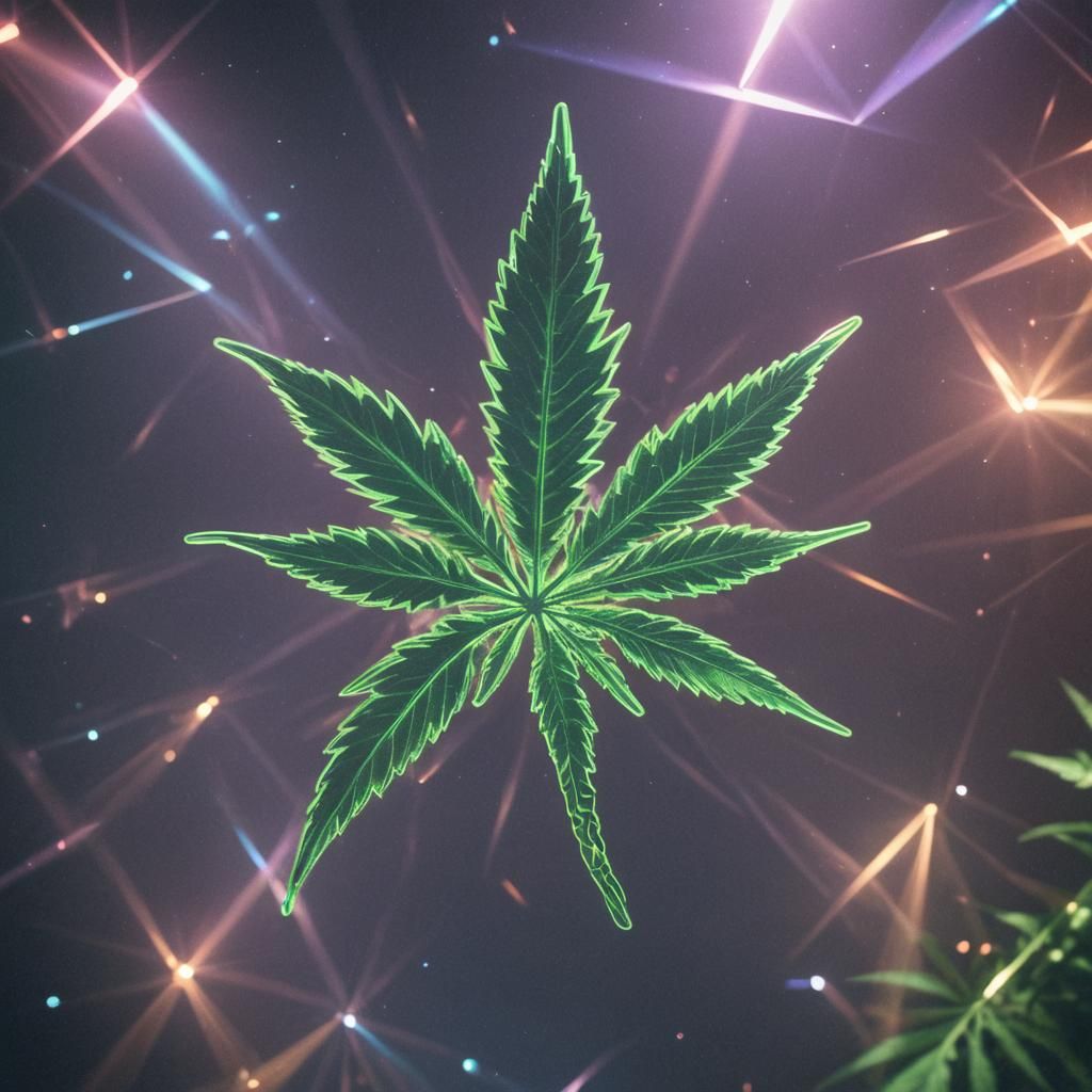 Marijuana 3d holographic logo
 pop up