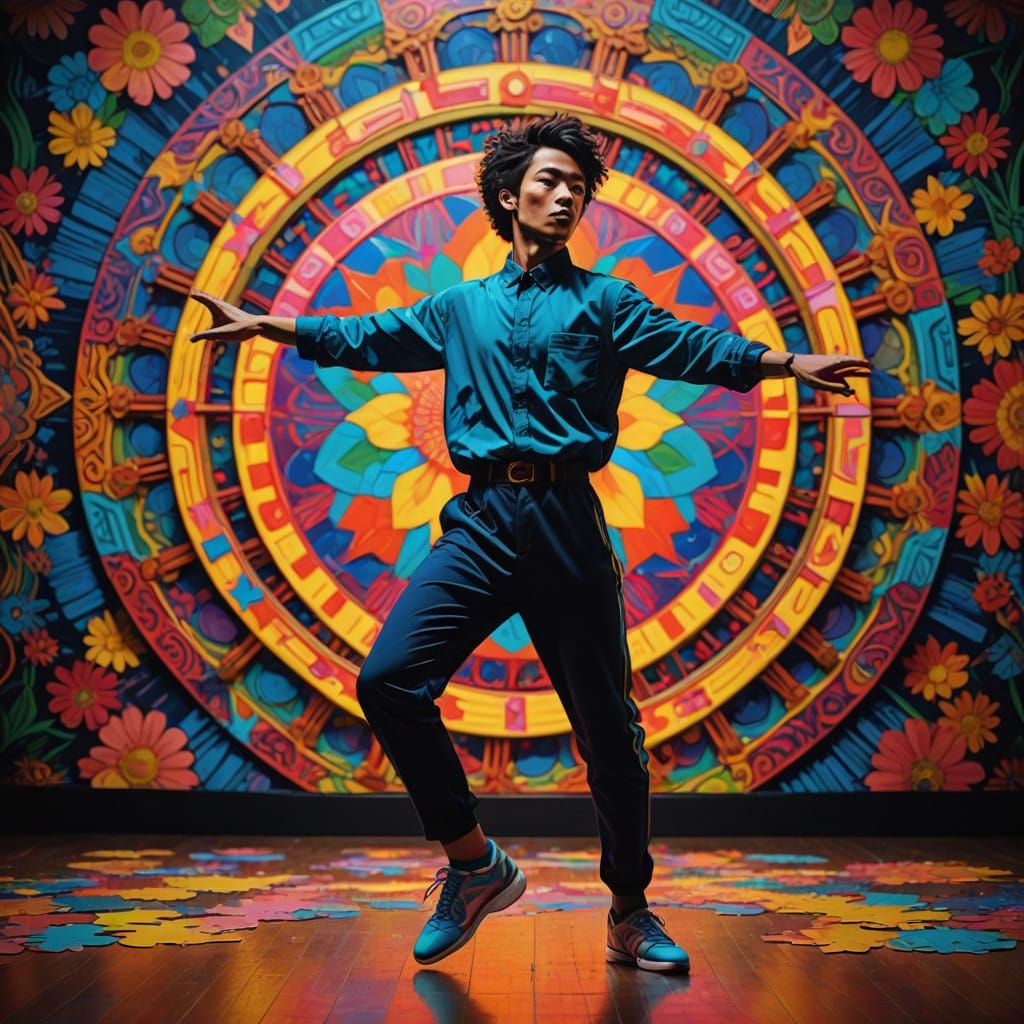 Pop art dance colorful discó