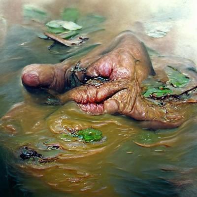 Leprosy victim swamp oozing