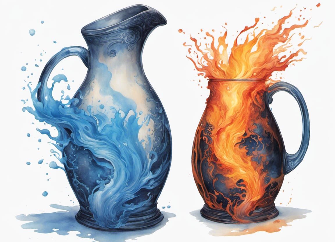 Jug of water, Jug of fire AI Generated Artwork NightCafe Creator