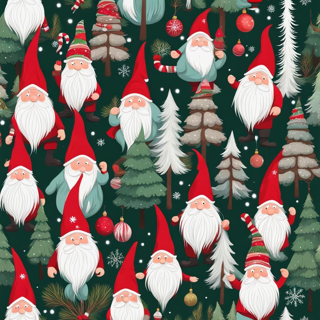 Christmas gnome magical Christmas forest - AI Generated Artwork ...