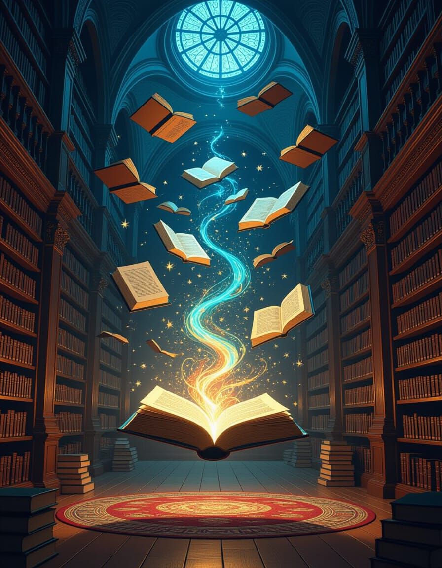 The Enchanted Library Whirl: Books That Write Their Own Stories