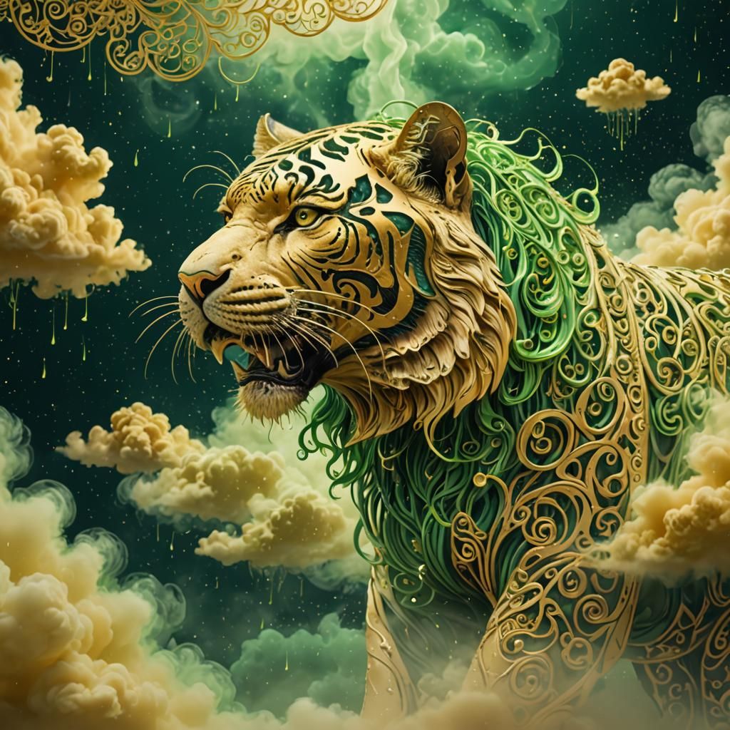 Golden tiger  by @Manaland