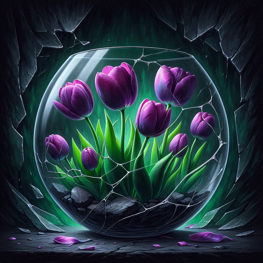 Flowers Pots Purple Tulips 2