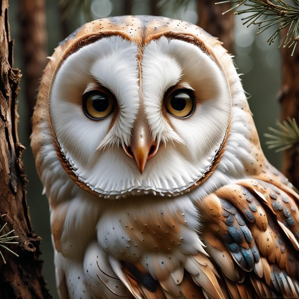 Barn owl  by @QueenKittyKat