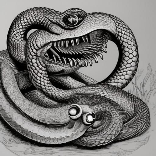 Lovecraftian Snake - AI Generated Artwork - NightCafe Creator