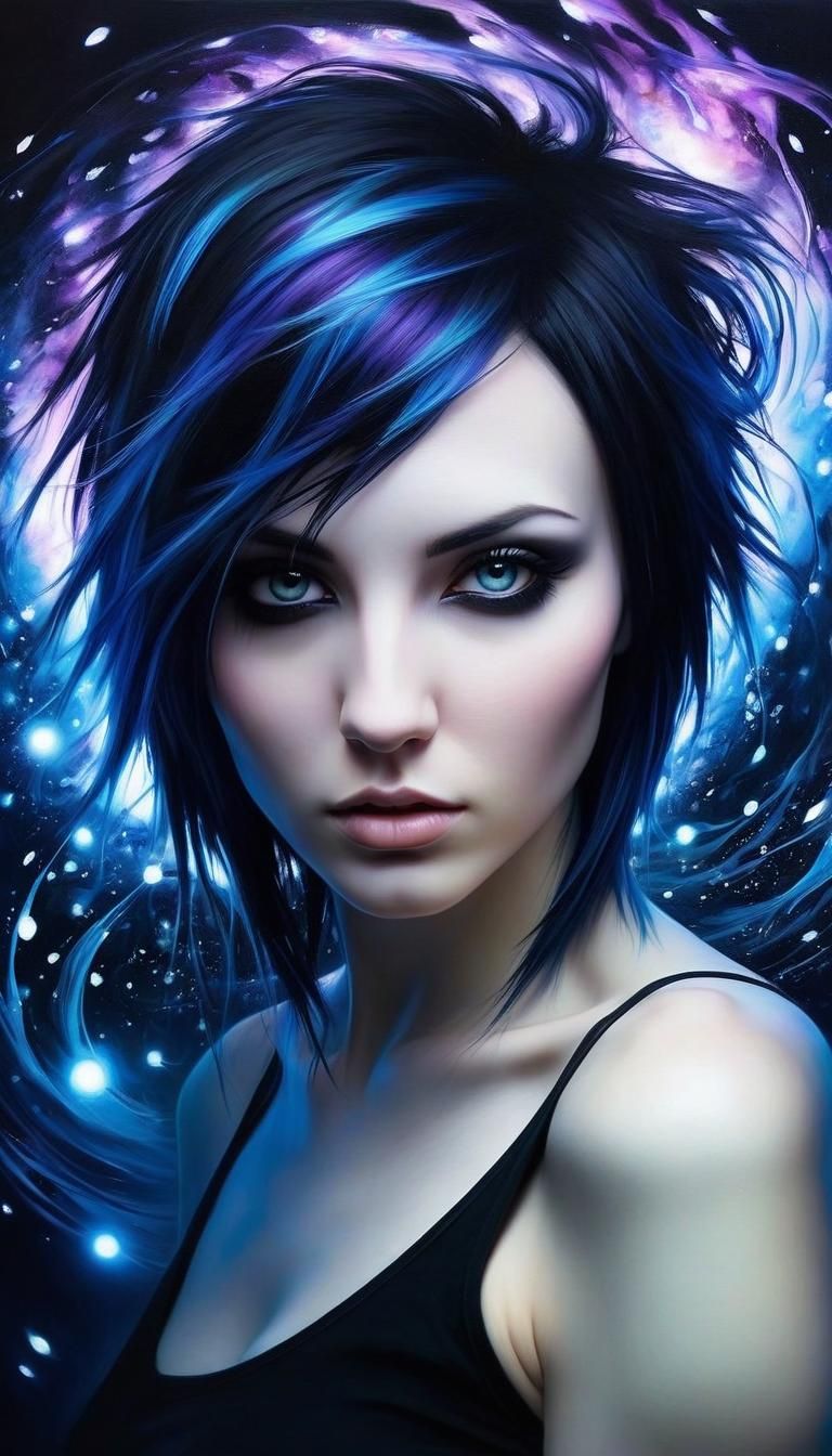 Ethereal Emo Woman: A Neo-Romantic Masterpiece