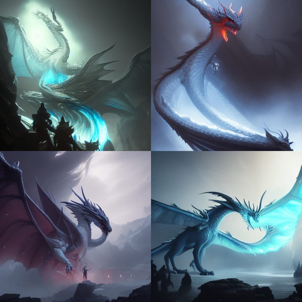 Ice Dragons - AI Generated Artwork - NightCafe Creator