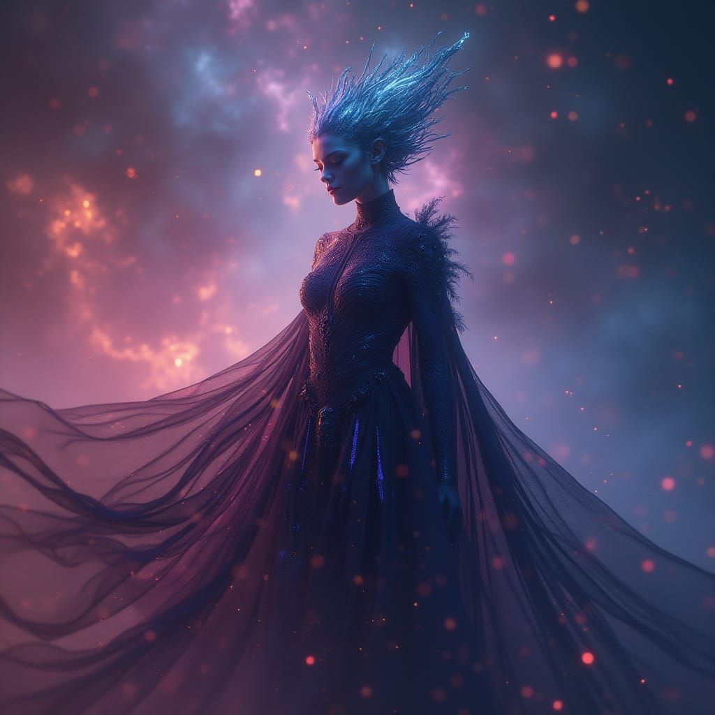Cosmic Goddess in Nebulae