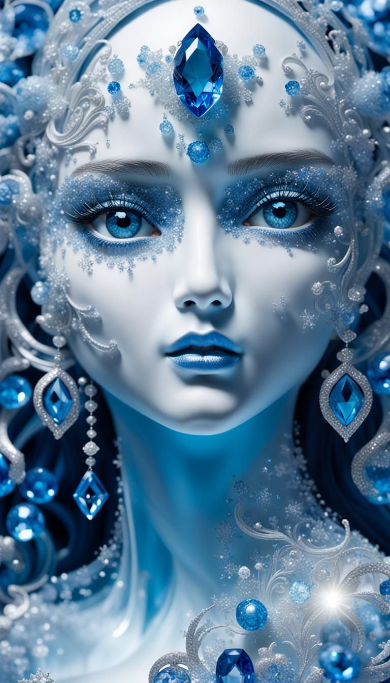 colorful sculpture made entirely of Sparkling Blue [Gems | S...