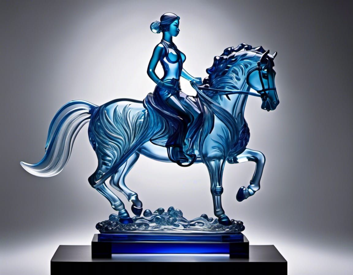 Woman on horse (Glass Art)