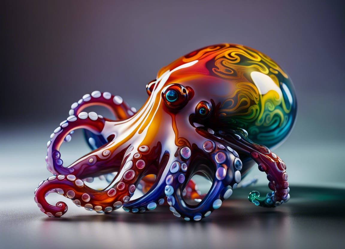 Blown glass octopus figurine   by @PFT Media