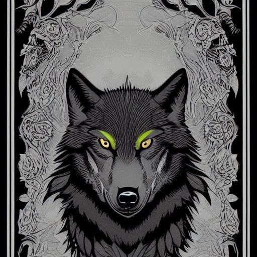 Monochromatic Portrait of a Wolf