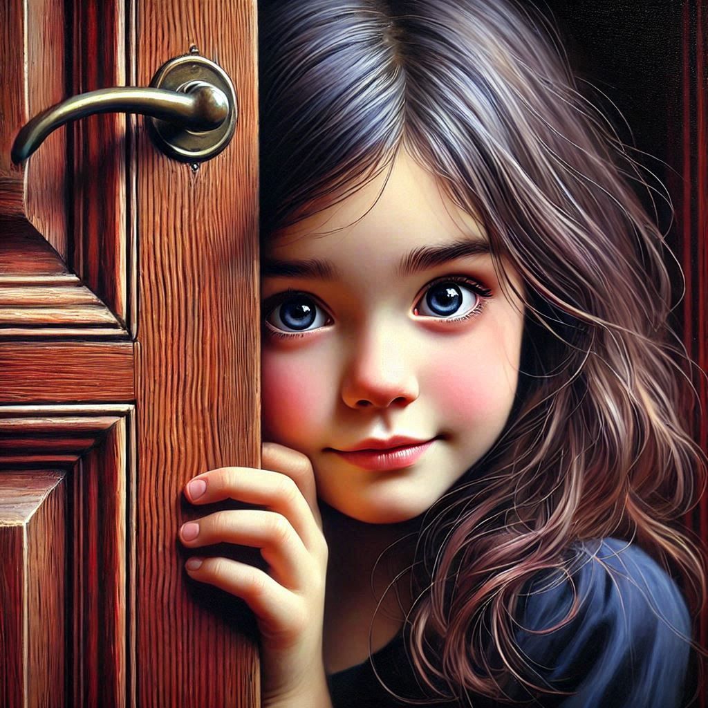 Shy Peek : Innocence Behind the Door