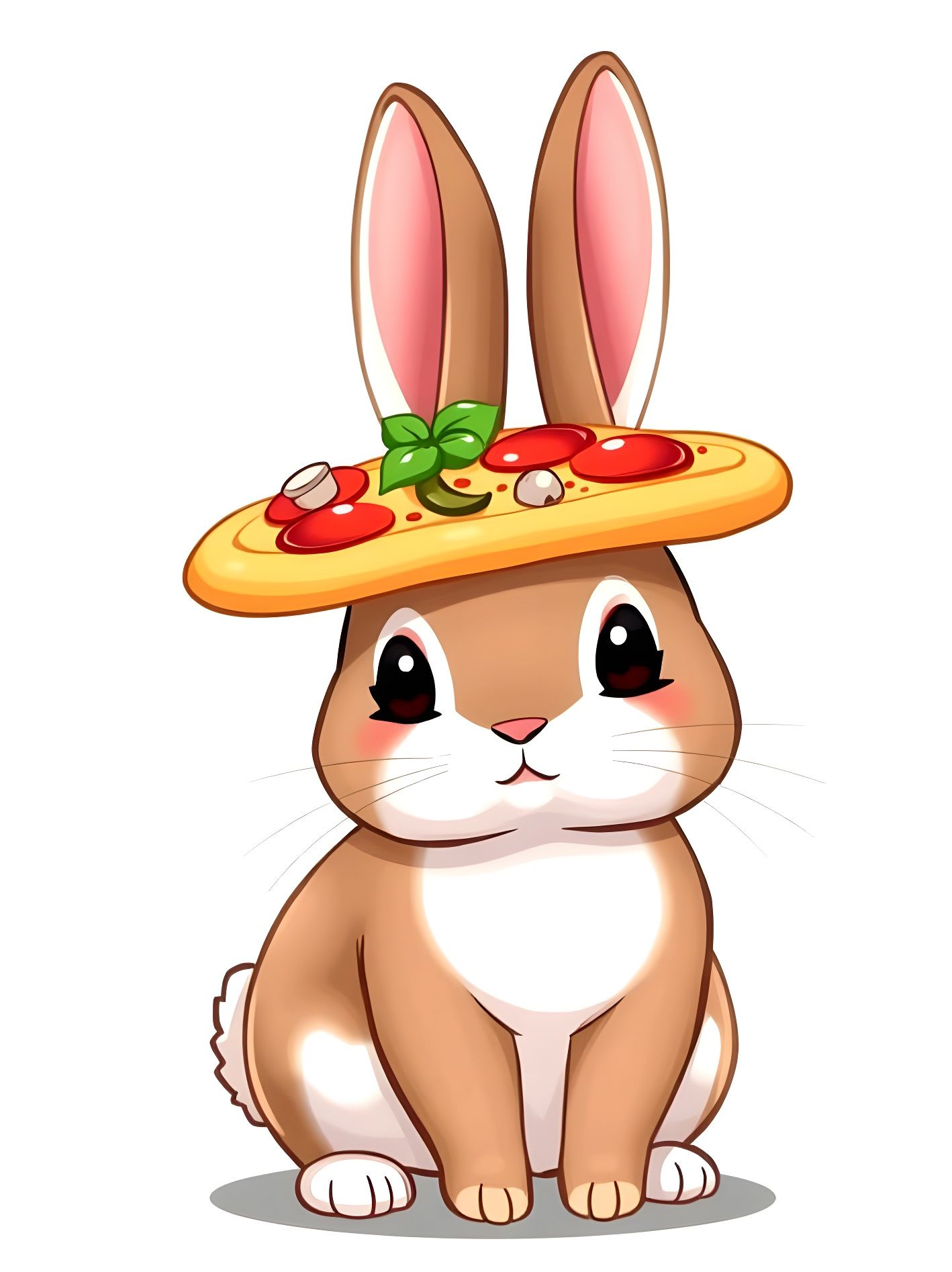 I have no idea what you're talking about... so here's a kawaii bunny with a pizza on its head  by @Gary Murakami