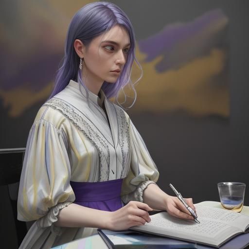 renaissance painting yellow and purple yellow and blue deep ...