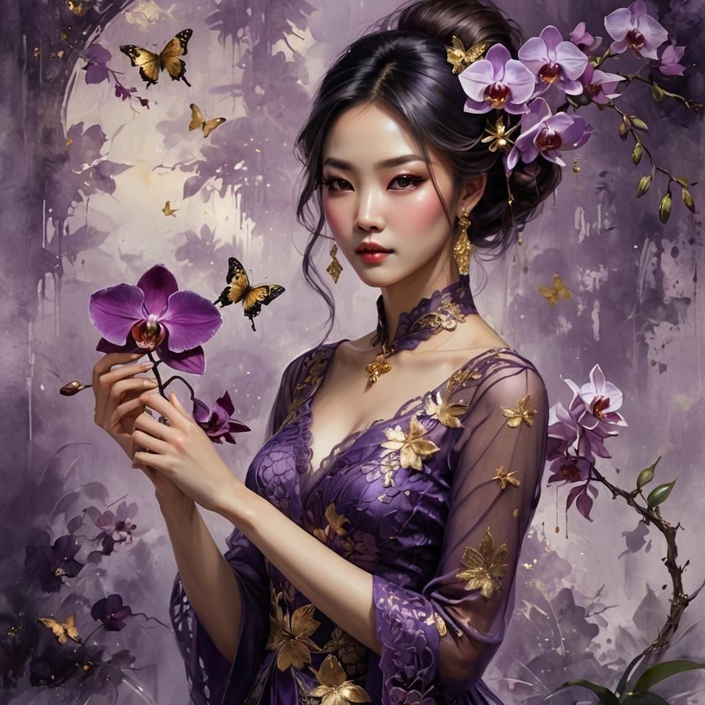 Orchid Princess - AI Generated Artwork - NightCafe Creator