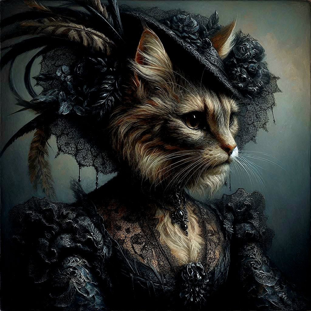 Cat bride. Gothic