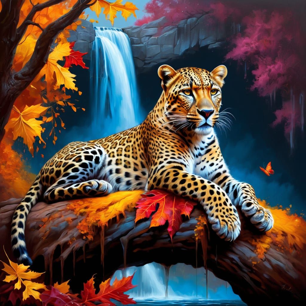 Stability Matrix Series - Leopard perched in a tree