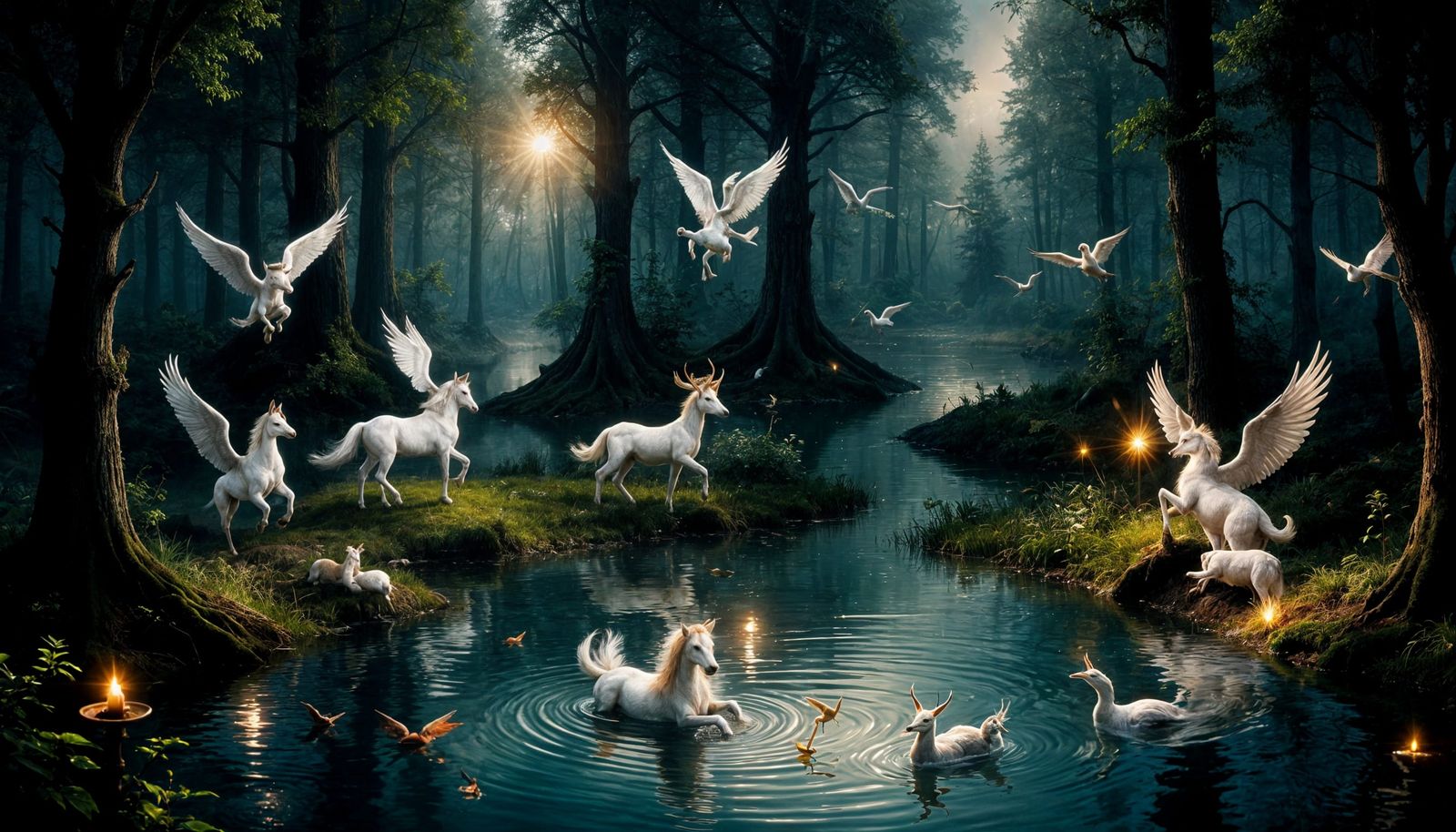 They swim and play