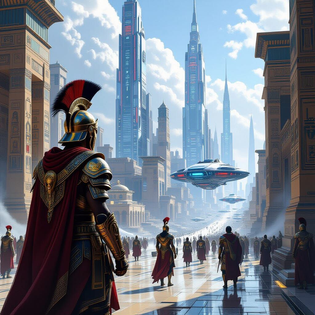 Imagine a world where ancient civilization never fell and instead they evolved into modern societies ...  by @fauzia