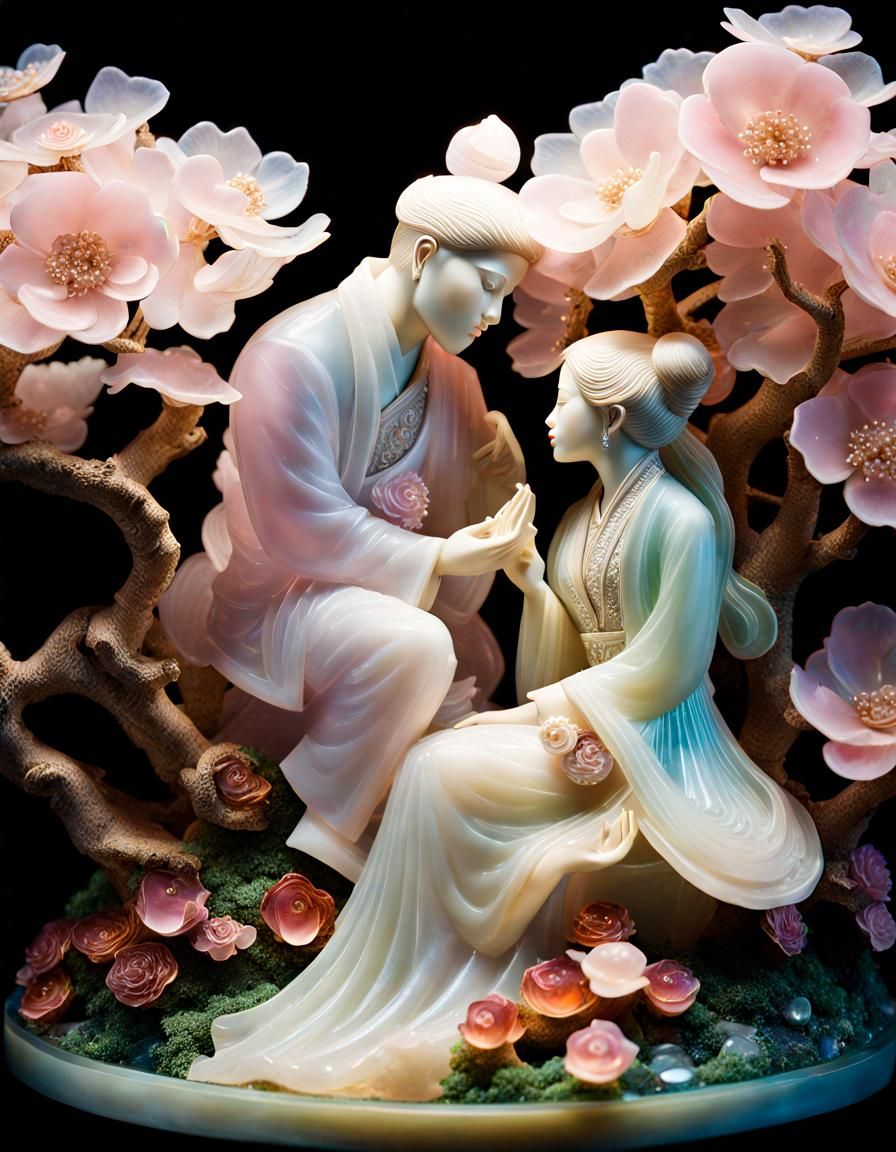 (Vietnamese Style Panel Romantic Falling In Love Couple Meet...
